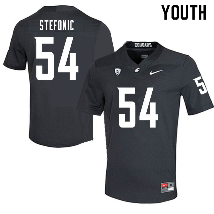 Youth #54 Sky Stefonic Washington State Cougars College Football Jerseys Sale-Charcoal - Click Image to Close